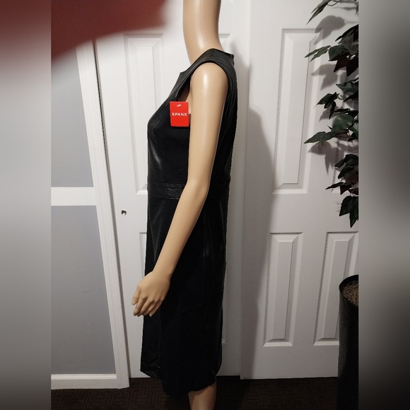 Spanx Faux Leather Sheath Dress, NWT, Size M - Picture 5 of 13